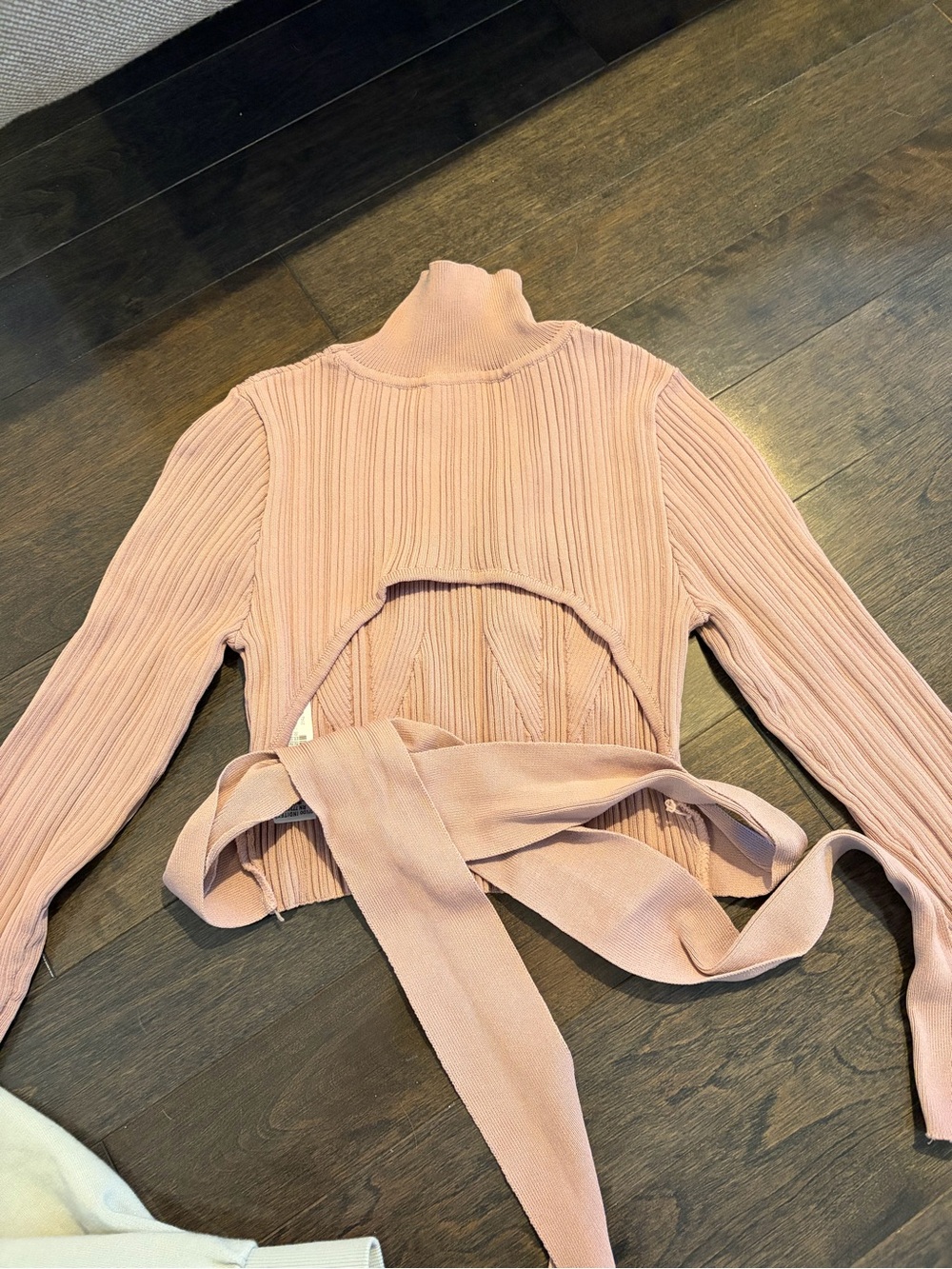 Zara Pink Ribbed Tie Top